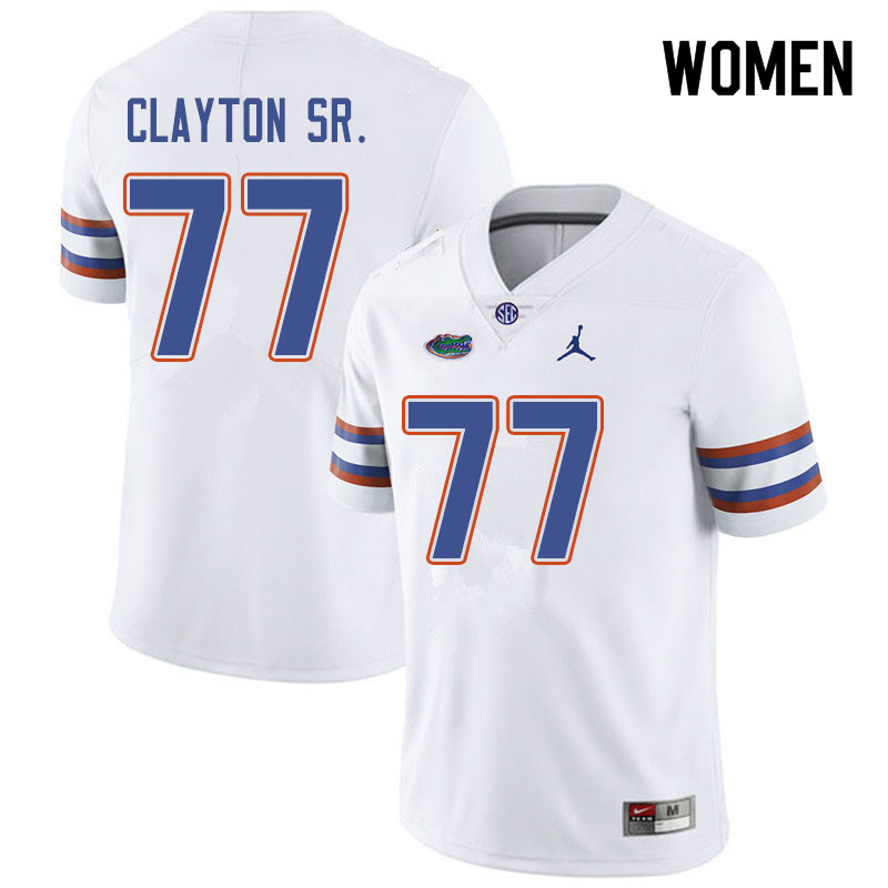 Jordan Brand Women #77 Antonneous Clayton Sr. Florida Gators College Football Jerseys Sale-White